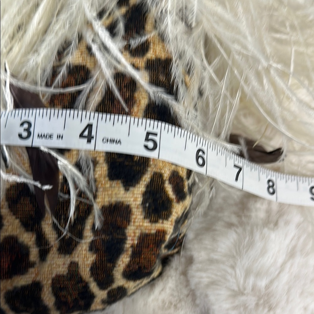Feathered Handbag with Animal Print - Picture 9 of 12